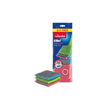 Vileda 3'lü Power Inox Colors Çelik Bulaşık Sünger