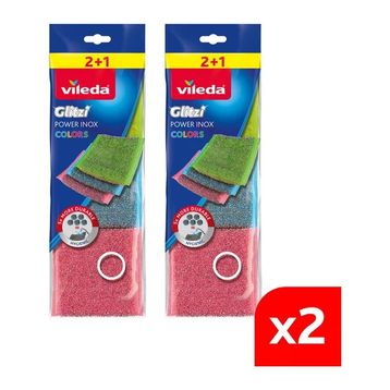 Vileda 3'lü Power Inox Colors Çelik Bulaşık Sünger