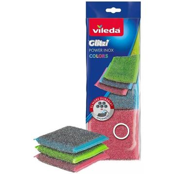 Vileda 3'lü Power Inox Colors Çelik Bulaşık Sünger