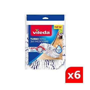 Vileda 6 Paket Turbo 3in1 Extra Pedli Mikrofiber Yedek Paspas