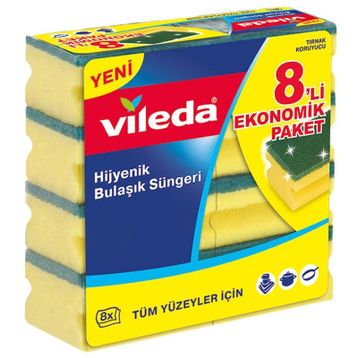 Vileda 8 Adet Ekonomik Paket Düz Sünger