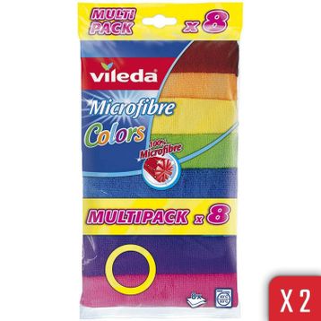 Vileda 8'li 2'li Paket Colors Mikrofiber Bez