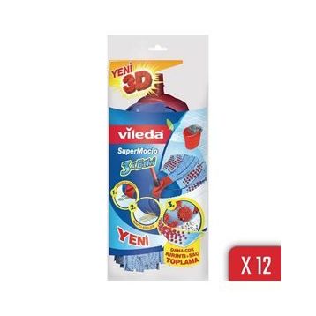 Vileda Supermocio 12'li Paket Mikrofiber Eko Yedek Paspas
