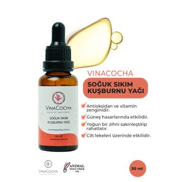 Vinacocha 30 ml Soğuk Sıkım Kuşburnu Çekirdeği Yağı