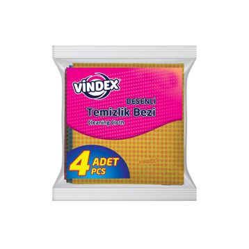 Vindex 4'lü Desenli Temizlik Bezi