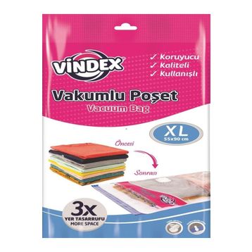 Vindex 55x90 cm XL Boy Tekli Vakumlu Poşet