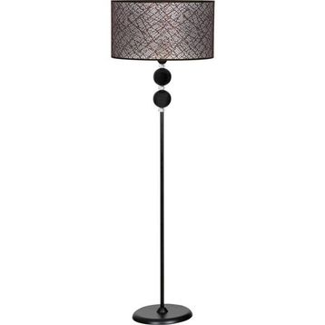 Vinner Delhi Siyah Çift Küre Kristal Taşlı Metal Lambader
