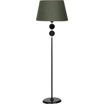 Vinner Delhi Siyah Çift Küre Kristal Taşlı Metal Lambader