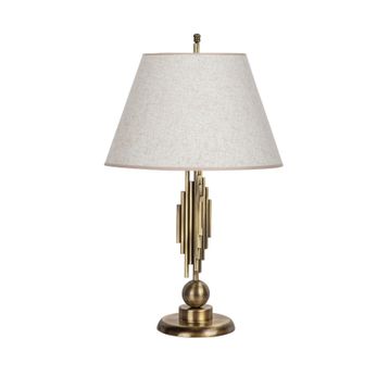 Vinner Marche Mka-01 Beyaz Kırçıl Eskitme Mat Gold Metal Abajur