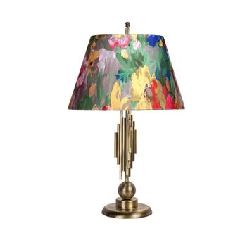 Vinner Marche Mka-01 Violet Desenli Eskitme Mat Gold Metal Abajur