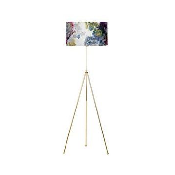 Vinner Noa Gold Kaplama Tripod Boyu Ayarlanabilir Metal Gül Desenli Lambader