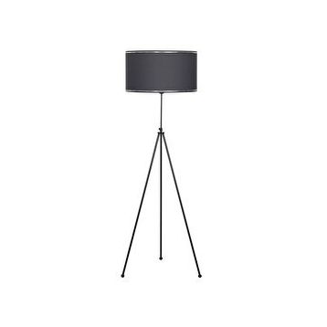Vinner Noa Siyah Kaplama Tripod Boyu Ayarlanabilir Metal Krom Şeritli Antrasit Lambader