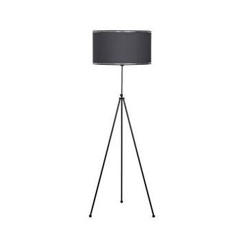 Vinner Noa Siyah Kaplama Tripod Boyu Ayarlanabilir Metal Krom Şeritli Antrasit Lambader