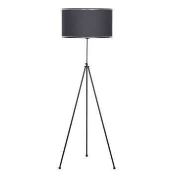 Vinner Noa Siyah Kaplama Tripod Boyu Ayarlanabilir Metal Krom Şeritli Antrasit Lambader