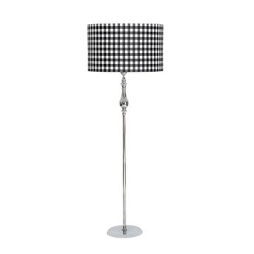 Vinner VNR2903SLKRMDZ015 Silindir Siyah Dama Başlık Krom Kaplama Solid Düz Tek Ayak Metal Lambader
