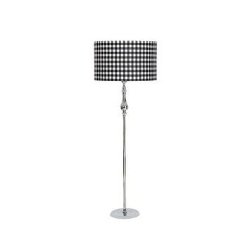 Vinner VNR2903SLKRMDZ015 Silindir Siyah Dama Başlık Krom Kaplama Solid Düz Tek Ayak Metal Lambader