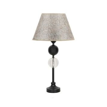 Vinner VNRBRCYA2506003 Bercy Siyah Kaplama Kristal Küre Detaylı Sarı Kırçıl Metal Abajur