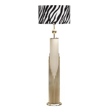Vinner VNRDOHALMBGLD007 Doha Gold Kaplama Gövde Işıklı Özel Tasarım Zebra Desenli Metal Lambader