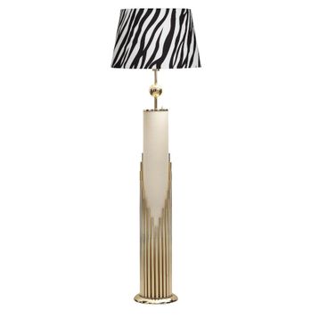Vinner VNRDOHALMBGLD007 Doha Gold Kaplama Gövde Işıklı Özel Tasarım Zebra Desenli Metal Lambader