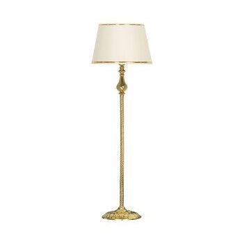 Vinner VNRMADGKLMB081 Madelyn Gold Şeritli Beyaz Gold Kaplama Burgulu Metal Lambader