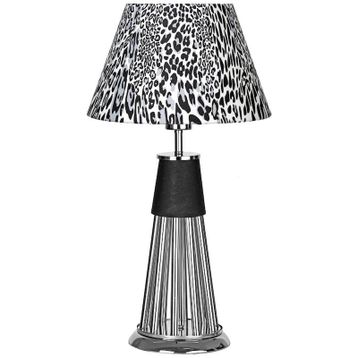 Vinner VNRORLEANSKROMLMD006 Orleans Krom Kaplama Metal Çubuklu Özel Tasarım Leopar Desenli Metal Abajur