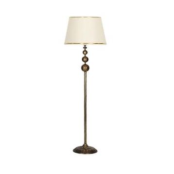 Vinner VNRVGAEKLMB020 Vega Eskitme Üçlü Küre Tek Ayaklı Metal Gold Şeritli Beyaz Lambader