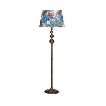 Vinner VNRVGAEKLMB037 Vega Eskitme Üçlü Küre Tek Ayaklı Metal Flowers Desenli Lambader