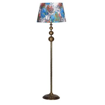 Vinner VNRVGAEKLMB037 Vega Eskitme Üçlü Küre Tek Ayaklı Metal Flowers Desenli Lambader