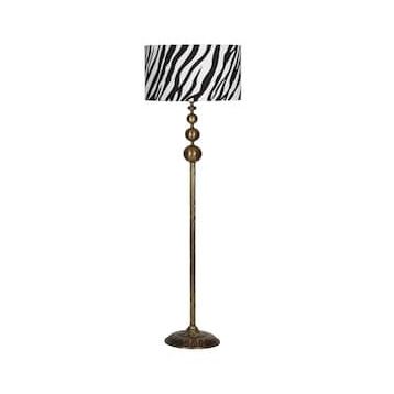 Vinner VNRVGAEKLMB043 Vega Eskitme Üçlü Küre Tek Ayaklı Metal Zebra Desenli Lambader