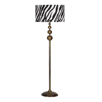Vinner VNRVGAEKLMB043 Vega Eskitme Üçlü Küre Tek Ayaklı Metal Zebra Desenli Lambader