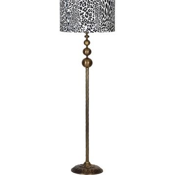 Vinner VNRVGAEKLMB075 Vega Eskitme Üçlü Küre Tek Ayaklı Metal Leopar Desenli Lambader