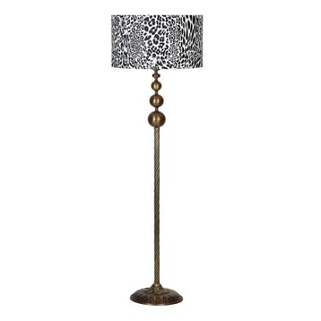 Vinner VNRVGAEKLMB075 Vega Eskitme Üçlü Küre Tek Ayaklı Metal Leopar Desenli Lambader