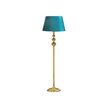 Vinner VNRVGAGKLMB001 Vega Gold Üçlü Küre Tek Ayaklı Metal Turkuaz Kadife Lambader