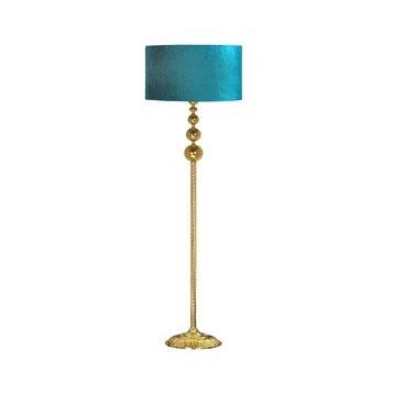 Vinner VNRVGAGKLMB001 Vega Gold Üçlü Küre Tek Ayaklı Metal Turkuaz Kadife Lambader
