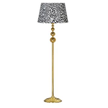 Vinner VNRVGAGKLMB023 Vega Gold Üçlü Küre Tek Ayaklı Metal Leopar Desenli Lambader