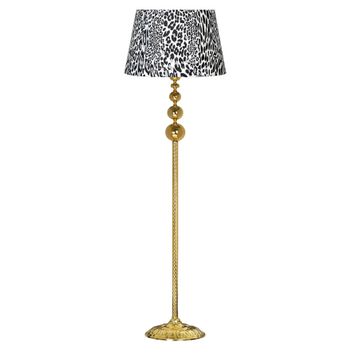 Vinner VNRVGAGKLMB023 Vega Gold Üçlü Küre Tek Ayaklı Metal Leopar Desenli Lambader