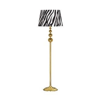 Vinner VNRVGAGKLMB032 Vega Gold Üçlü Küre Tek Ayaklı Metal Zebra Desenli Lambader