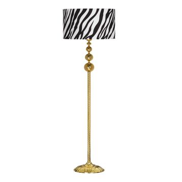 Vinner VNRVGAGKLMB032 Vega Gold Üçlü Küre Tek Ayaklı Metal Zebra Desenli Lambader