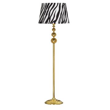 Vinner VNRVGAGKLMB032 Vega Gold Üçlü Küre Tek Ayaklı Metal Zebra Desenli Lambader