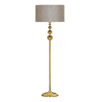 Vinner VNRVGAGKLMB034 Vega Gold Üçlü Küre Tek Ayaklı Metal Yaldızlı Gri Lambader