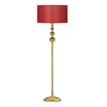 Vinner VNRVGAGKLMB044 Vega Gold Üçlü Küre Tek Ayaklı Metal Pre Kırmızı Lambader