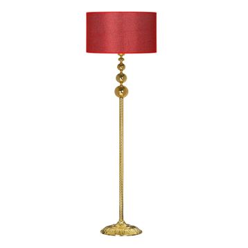 Vinner VNRVGAGKLMB044 Vega Gold Üçlü Küre Tek Ayaklı Metal Pre Kırmızı Lambader
