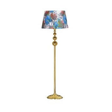 Vinner VNRVGAGKLMB063 Vega Gold Üçlü Küre Tek Ayaklı Metal Flowers Desenli Lambader