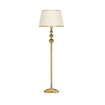 Vinner VNRVGAGKLMB066 Vega Gold Üçlü Küre Tek Ayaklı Metal Gold Şeritli Beyaz Lambader