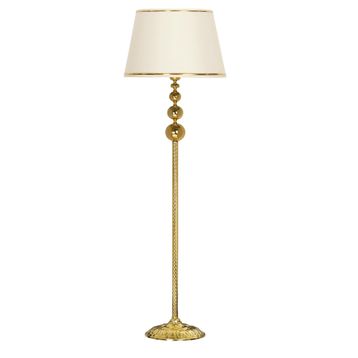 Vinner VNRVGAGKLMB066 Vega Gold Üçlü Küre Tek Ayaklı Metal Gold Şeritli Beyaz Lambader