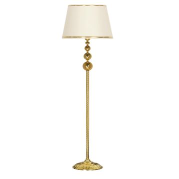 Vinner VNRVGAGKLMB066 Vega Gold Üçlü Küre Tek Ayaklı Metal Gold Şeritli Beyaz Lambader