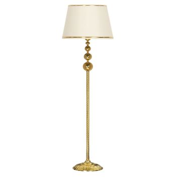 Vinner VNRVGAGKLMB066 Vega Gold Üçlü Küre Tek Ayaklı Metal Gold Şeritli Beyaz Lambader