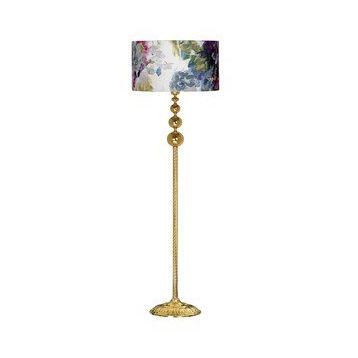 Vinner VNRVGAGKLMB079 Vega Gold Üçlü Küre Tek Ayaklı Metal Gül Desenli Lambader