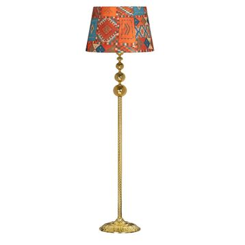 Vinner VNRVGAGKLMB093 Vega Gold Üçlü Küre Tek Ayaklı Metal Cappadocia Desenli Lambader
