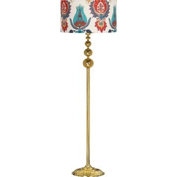 Vinner VNRVGAGKLMB096 Vega Gold Üçlü Küre Tek Ayaklı Metal Lale Desenli Lambader